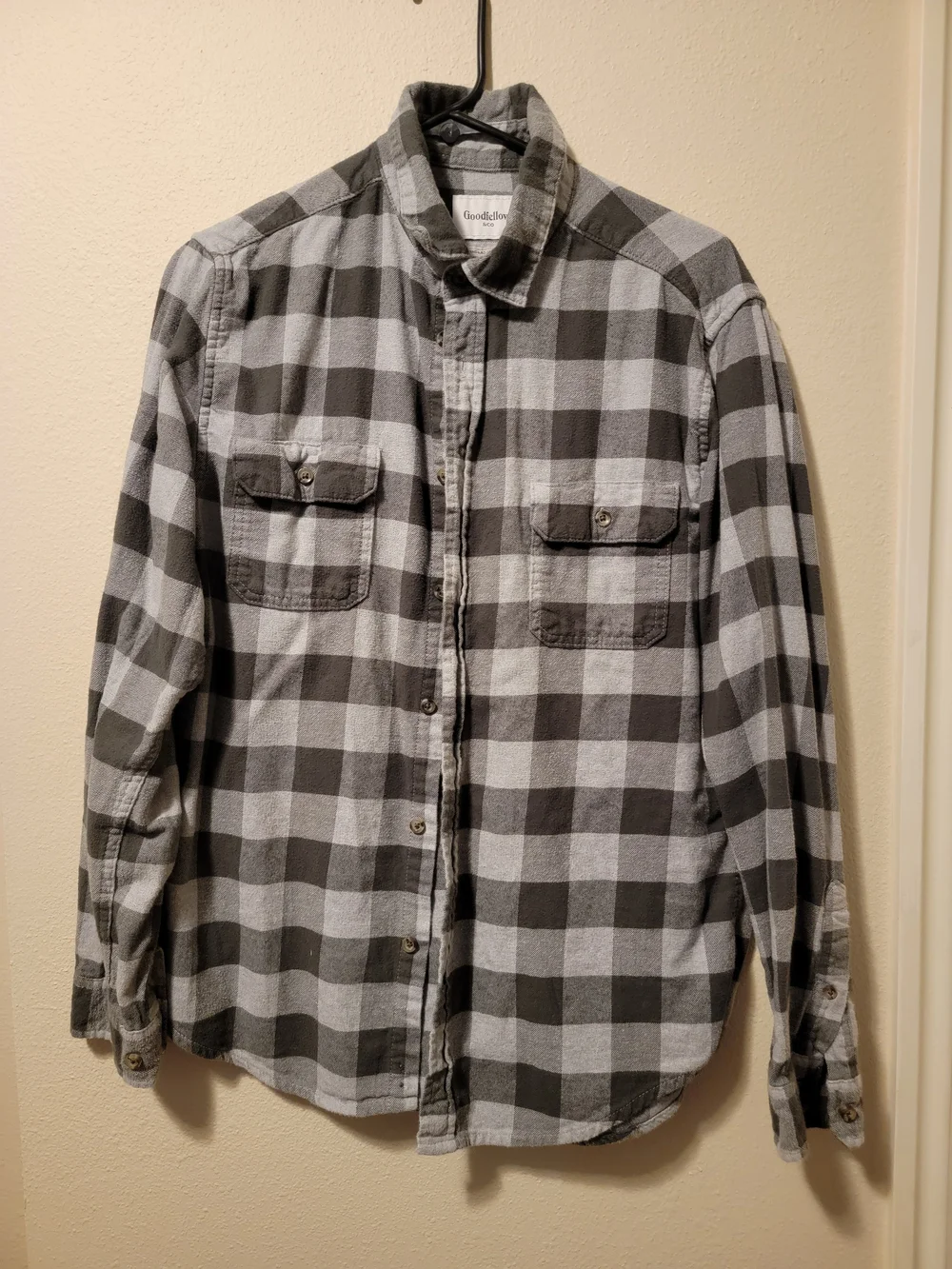 Goodfellow & Co Gray Plaid Flannel Shirt Jacket